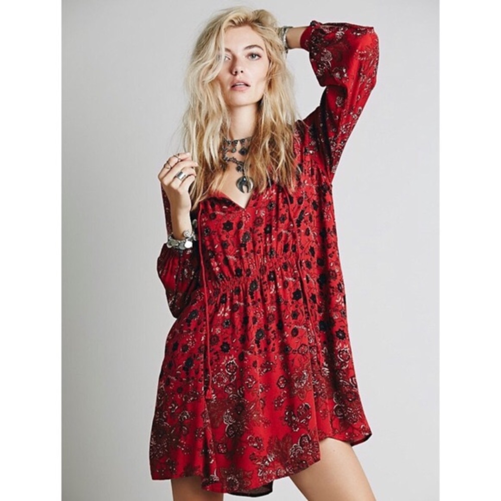 Free People Red Bohemian Dress | Size Small